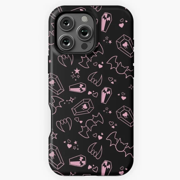 Pastel Goth Vampire Bat Halloween Protective Case for iPhone 11 12 13 14 15 16 17 Pro Max