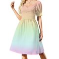 thumbnail image 1 of Pastel Gradient Short Sleeved Dress summer dress daily summer clothes Dress, 1 of 5