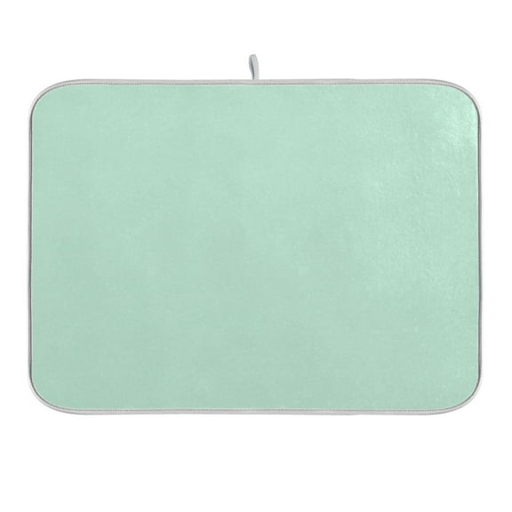 Pastel Green Dish Drying Mat 16x18 Absorbent Microfiber Draining Rack Pad for Kitchen Counter Sink