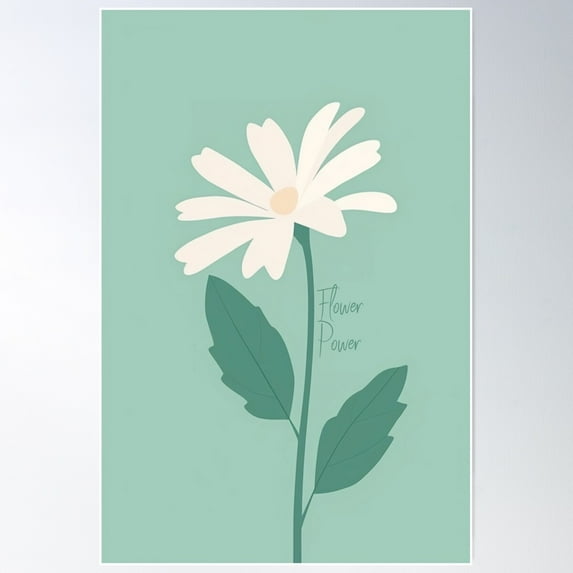 Pastel Green Floral Poster - Minimalist & Stylish | Redbubble Poster Wall Art, Modern Wall Decor For Living Room Bedroom, 12x18 UNFRAMED