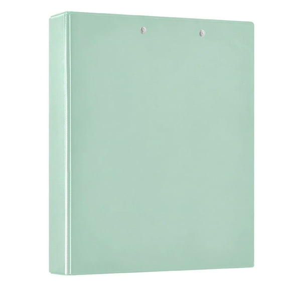 Pastel Green Hardcover 3 Ring Binder 1.5” Round Rings Letter Size Paper Pockets for School Office Supplies
