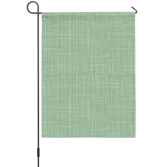 Pastel Green Solid Garden Flags For Outdoor, Minimalist Cloth Green Linen Texture Rustic Small Double Side Yard Flags Weather Proof Garden Decor for Lawn Outside Holiday 12 x 18 Inches
