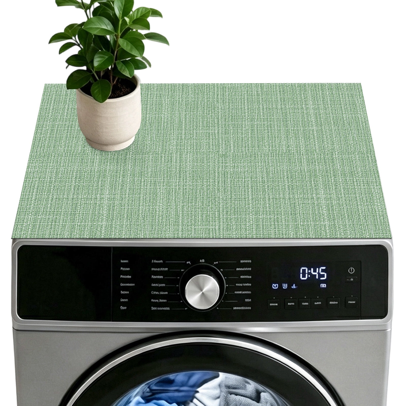 Rusty House Texture Pastel Green Solid Washer Dryer Top Protector Mat 24