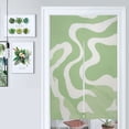 thumbnail image 1 of Pastel Green Wavy Abstract Art Door Curtain Nordic Living Room DoorCurtain Porch Partition Curtain Kitchen Rative Half Curtain, 1 of 4