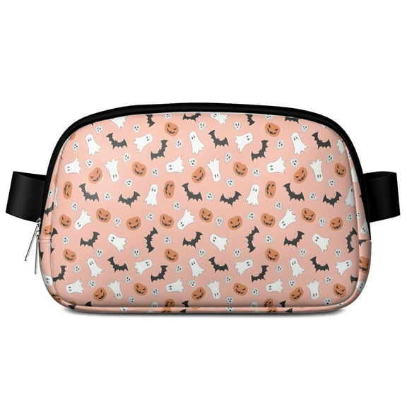 Pastel Halloween Ghosts Pattern Cute Fanny Packs for Women,Travel Waterproof Crossbody Fanny Bags Waist Purse for Women Anti Theft Adjustable Strap for Running Travel Cycling