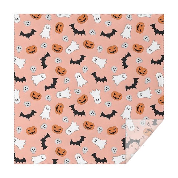 Pastel Halloween Icons Pattern Square Tablecloth,Waterproof Square Table Cover,Wipeable Spillproof Washable Table Cover for Home Kitchen Party Decor 42"X42"(107x107cm)