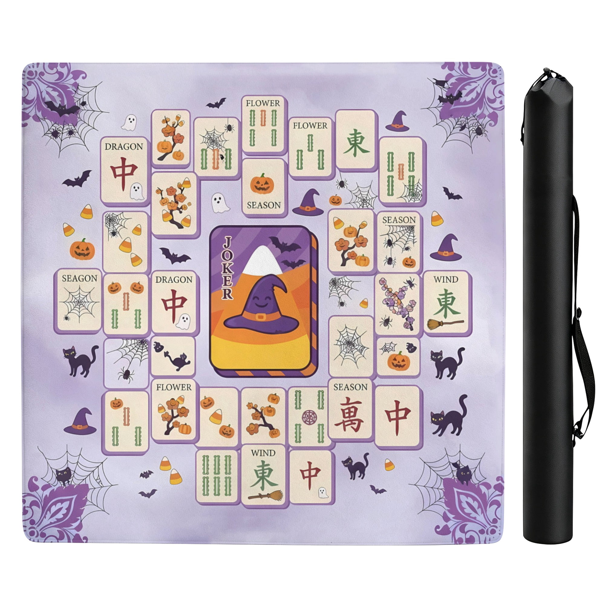 Pastel Halloween Mahjong Table Mat, 33 x 33 Inch Non‑Slip Noise ...
