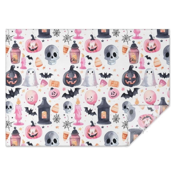 Pastel Halloween Pattern Rectangle Tablecloth 60"x84",Waterproof Polyester Rectangle Table Cloth, Wipeable Spillproof Polyester Tablecloth for Dining, Camping, Indoor and Outdoor