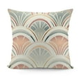 thumbnail image 1 of Pastel Happy Rainbow Repeating Arch Pattern Design by Daphne Polselli Throw Pillow, Pink, 1 of 5