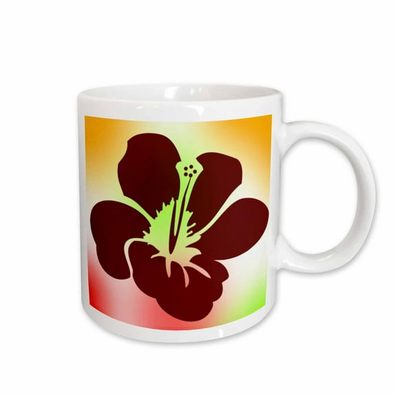 3drose, Pastel Hawaiian Hibiscus Flower - Floral Print - Tropical Art, 11oz Mug