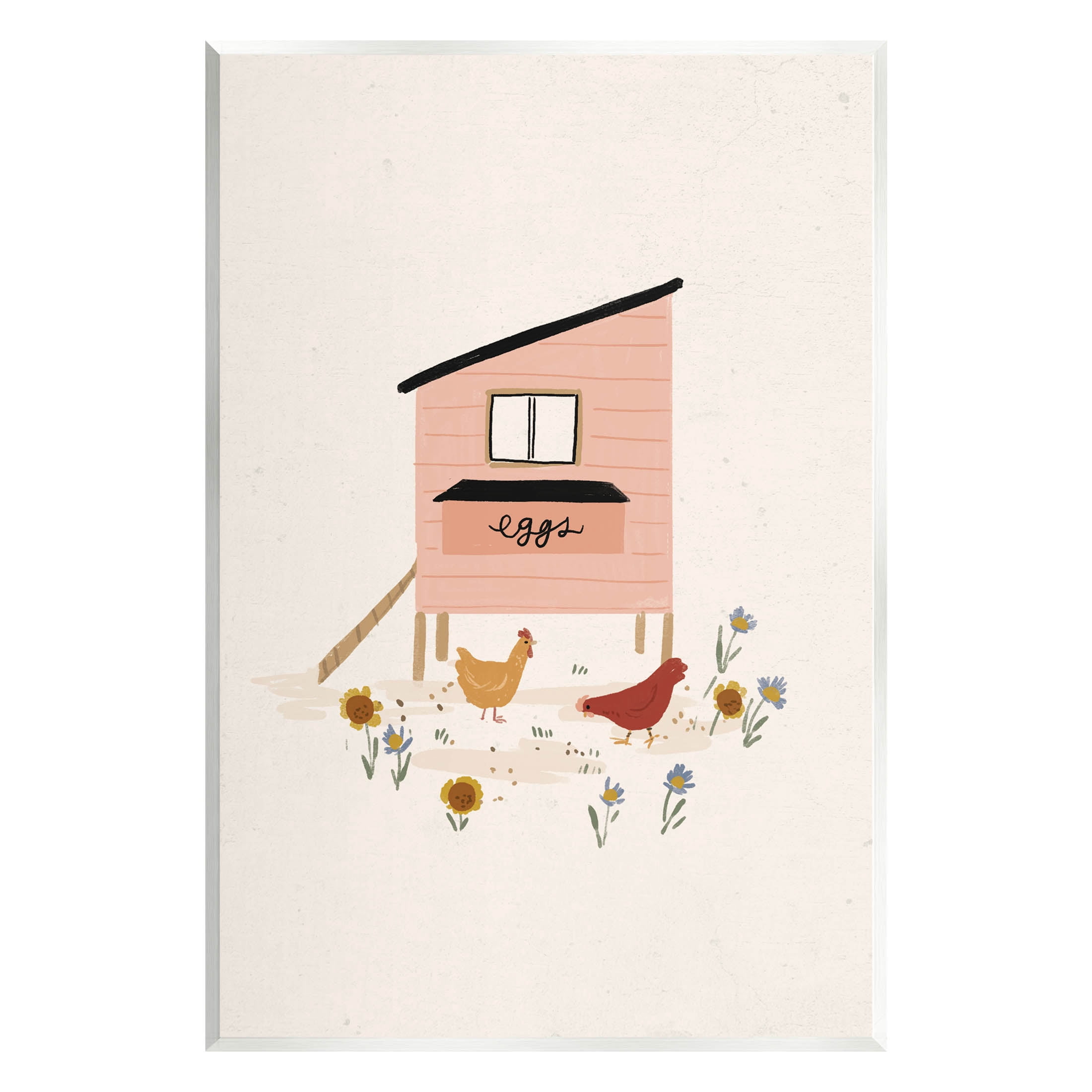 Pastel Hen House Eggs Chickens Animals & Insects Graphic Art Unframed Art Print Wall Art