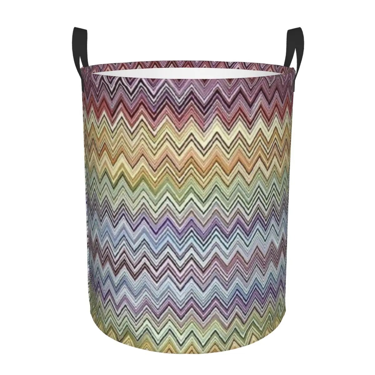 Pastel Home Zig Zag Laundry Basket Collapsible Large Clothes Storage