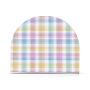 Pastel Hues Checkered Pattern Acrylic Napkin Holders Paper Dispenser Upright Napkin Rack Storage U-Shape Design Home Decor 1Pc