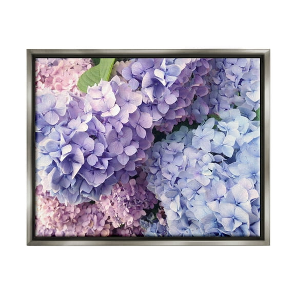 Pastel Hydrangea Flower Petals Botanical & Floral Photograph Luster Gray Framed Art Print Wall Art
