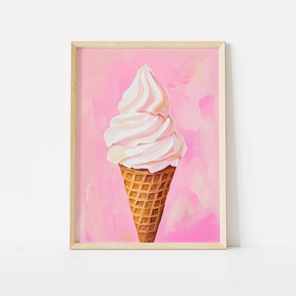 Pastel Ice Cream Dessert Wall Art Poster Unframed Paper Print
