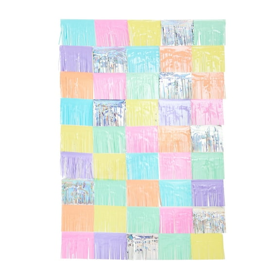 Pastel and Iridescent Foil Fringe Banner Backdrop Kit, 9 Pieces, by Way To Celebrate