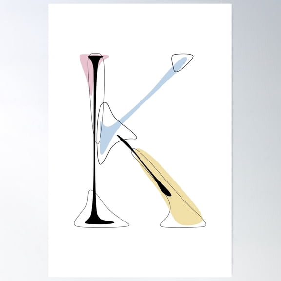 Pastel K Poster Wall Art, Poster Only