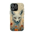 thumbnail image 1 of Pastel Kitsune White Fox with Floral Artwork Phone Case with iPhone 11 to 17 Pro Max, 1 of 2