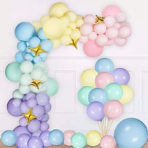 Pastel Latex Balloons 185 Pcs Assorted Macaron Balloons Garland Kit for Baby Shower Wedding Birthday Party Supplies