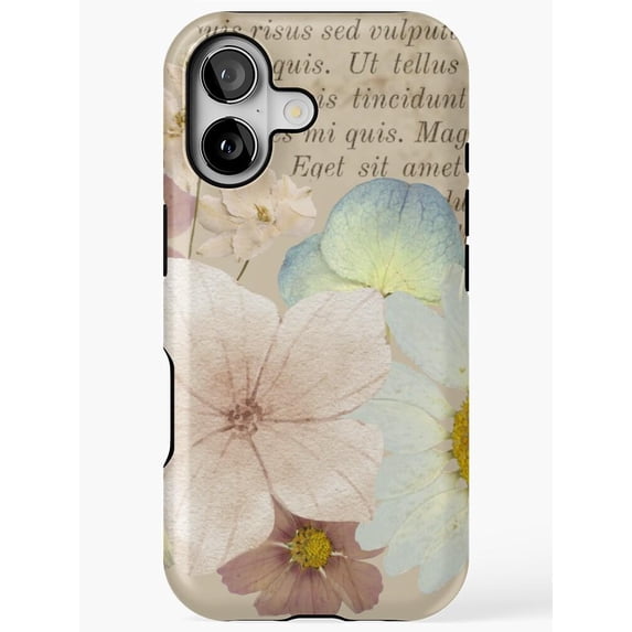 Pastel Layered Flowers and Cursive Script Tough Case for Apple iPhone ...