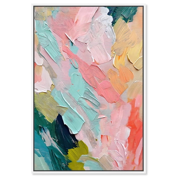Pastel Layers Canvas Pastel Wall Art by Art Remedy, White Frame, 20" x 30"