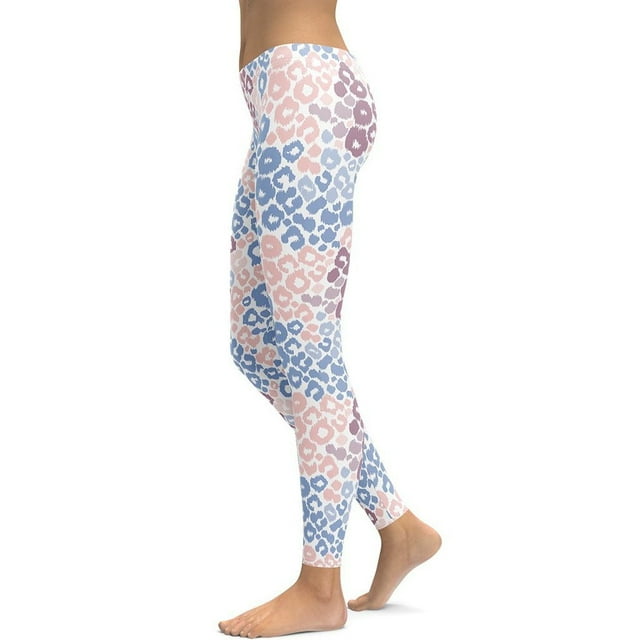 Pastel Leopard Print Leggings Size: M for Women | FIERCEPULSE