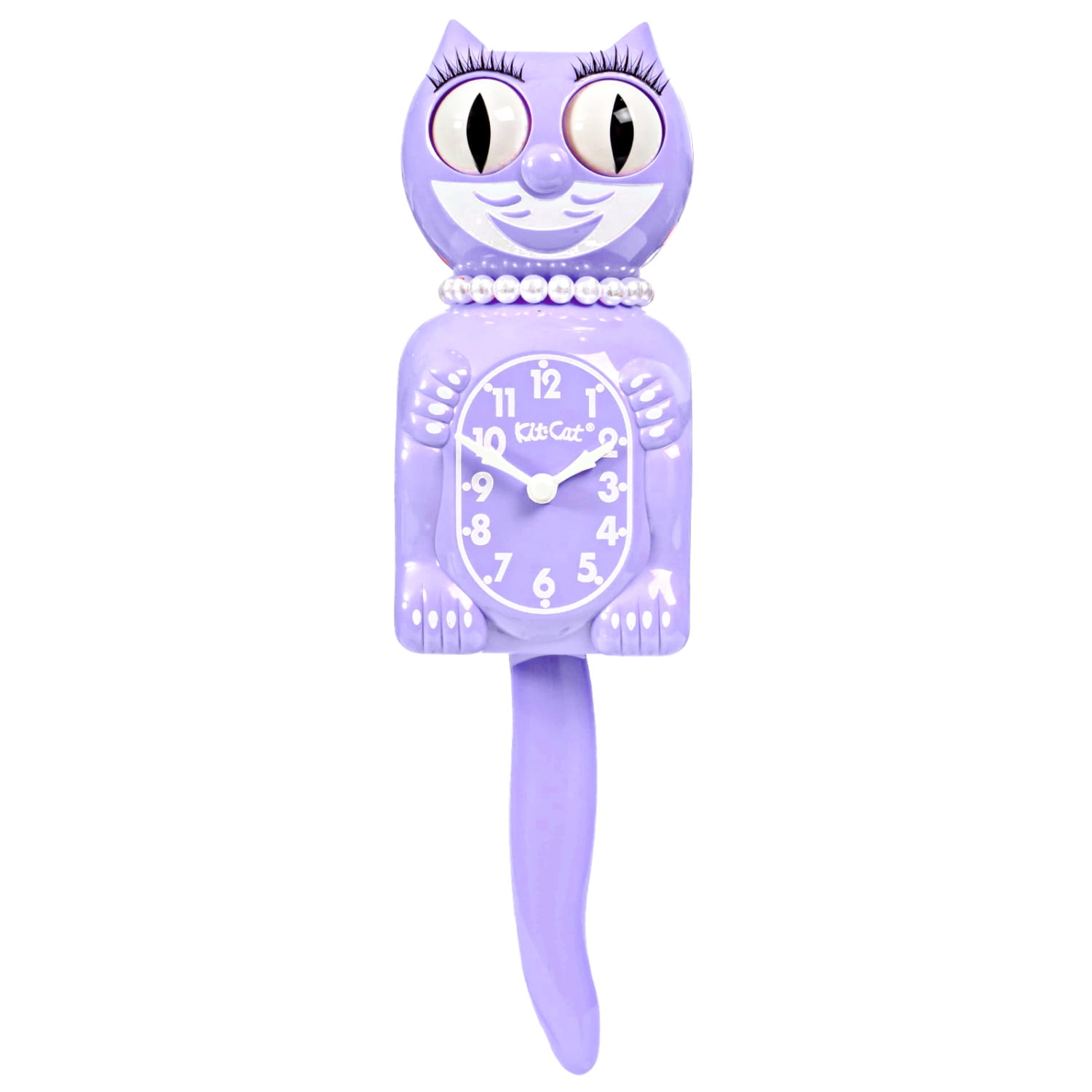 Pastel Lilac Lady Kit Cat Clock 15.5