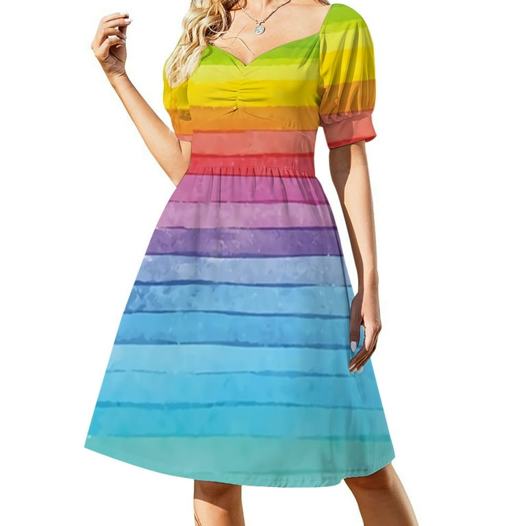 Pastel rainbow dress womens outlet
