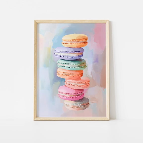 Pastel Macaron Dessert Kitchen Wall Art Poster Unframed Paper Print