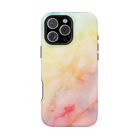 Pastel Marble Dream Tough Phone Case, Soft Stone Pattern Dual Layer Shockproof Cover Compatible with iphone 14 promax