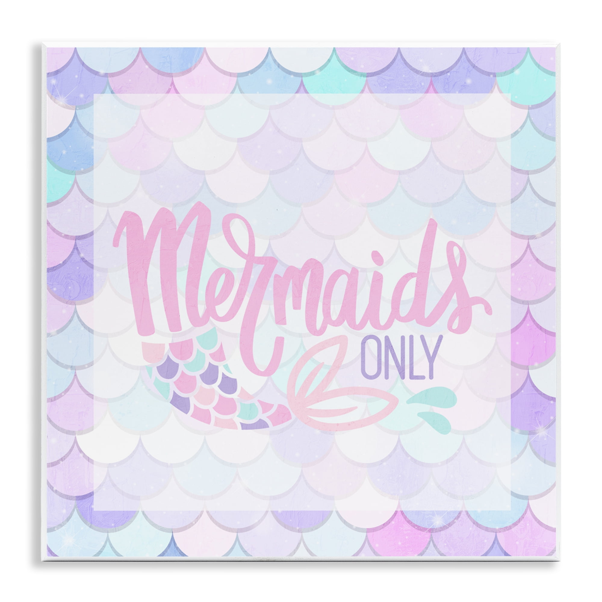 Pastel Mermaids Only Wall Plaque Art, design by Kim Allen
