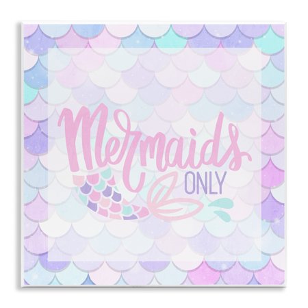 Pastel Mermaids Only Wall Plaque Art, design by Kim Allen
