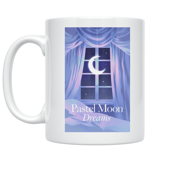Pastel Moon Dreams Design - Lunarcore Bedroom Enthusiast - 11 oz Ceramic Coffee Mug