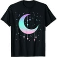 thumbnail image 1 of Pastel Moon Kawaii Pastel Goth T-ShirtMen's and women's gift, black and white T-shirt, size: Extra large S-4XL, 1 of 4