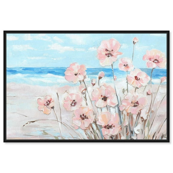 Pastel Morning View Canvas Soft Floral Art by Art Remedy, Black Frame, 15" x 10"