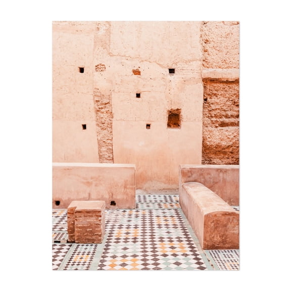 Pastel Moroccan Architecture - Marrakesh Marrakesh-Safi Morocco Photography Architecture Geometric Minimalist Pattern Rustic Travel Poster Mediterranean Unframed Wall Art Print 11 x 14 inches