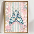 thumbnail image 1 of Pastel Moth Wall Art Whimsical Insect Illustration Pink Blue Floral Nursery, Unframed Paper Poster 16x20in, 1 of 4