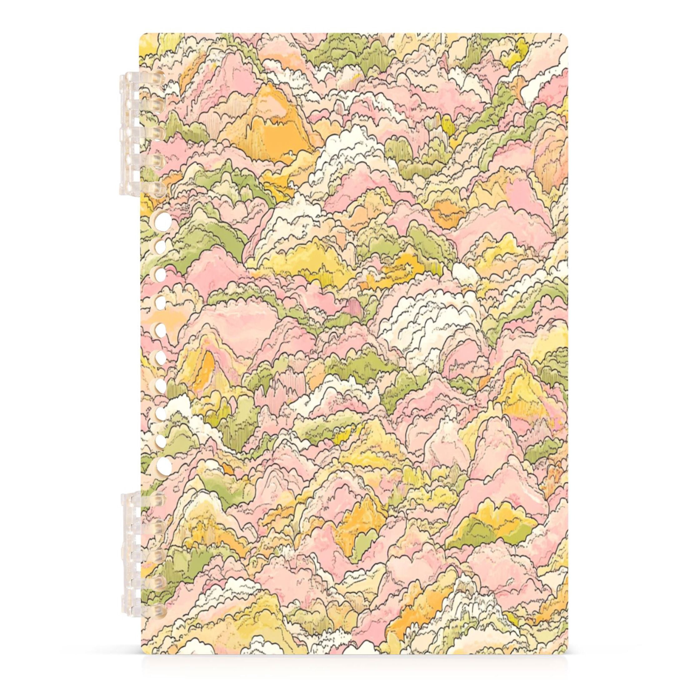 Pastel Mountain Range A5 8.3x5.7in PP Notebook, Adjustable Rings, 60 ...
