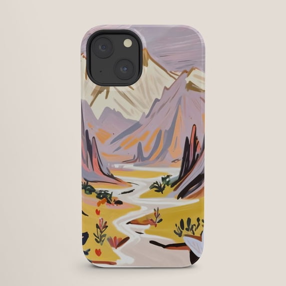 Pastal Shell Pastel Mountain Valley Landscape Tough Case for Apple iPhone Series ...