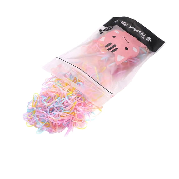 Pastel Multicolor Disposable Mini Hair Rubber Bands, 2400pcs Soft ...