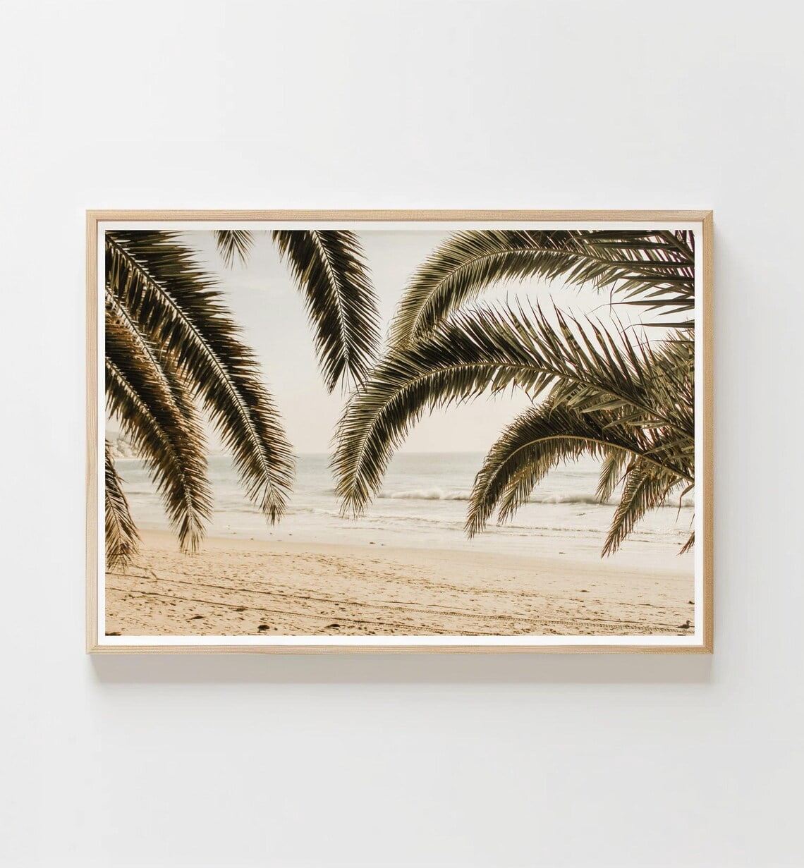 Pastel Neutral Beach Poster California Coastal Wall Art Palm Tree ...