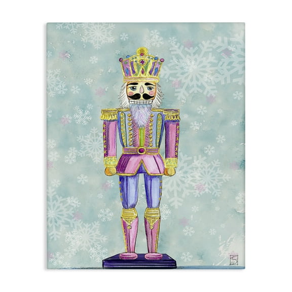 Stupell Industries Pastel Nutcracker on Snowflakes Canvas Wall Art, design by Sara Culpepper, 48 x 36