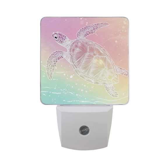 Pastel Ocean Sea Turtle LED Night Light with Smart Sensor Plug Into Wall Dusk to Dawn 2 packs