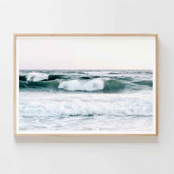 Pastel Ocean Wave Print: Beachy Coastal Photography Unframed Paper Print