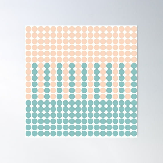 Pastel Orange And Green Mixed Polka Dots Pattern Poster Wall Art, Modern Wall Decor For Living Room Bedroom, 16x24 UNFRAMED