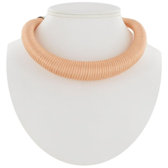 Pastel Orange Thread Wrapped Thick Large Collar Choker Necklace Ladies Adult Female Women