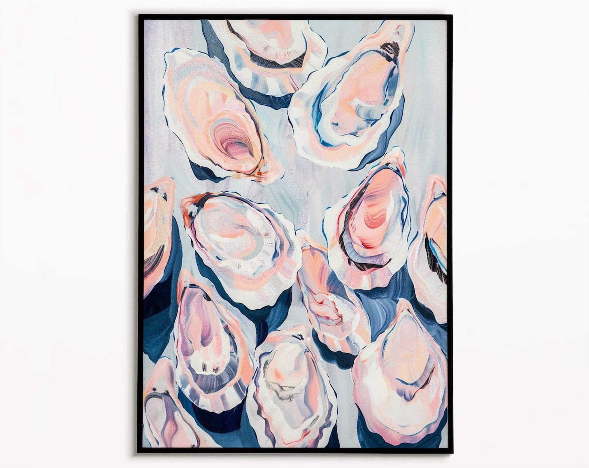 Shell Docrations Pastel Oyster Shell Abstract Coastal Poster, Kitchen, Dining Room And ...