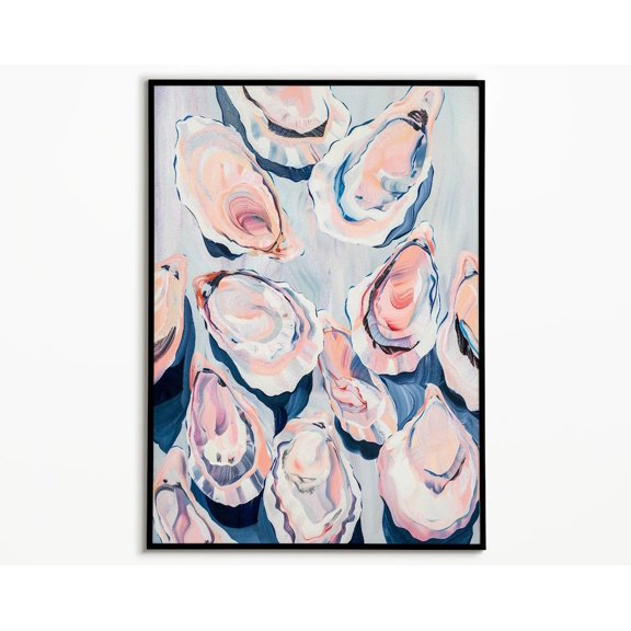 Pastel Oyster Shell Abstract Coastal Wall Art Print, Unframed Paper Poster 8x10in