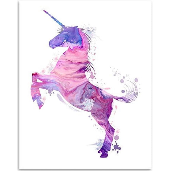 Pastel Painted Unicorn - 11x14 Unframed Art Print - Great Fantasy Room Decor