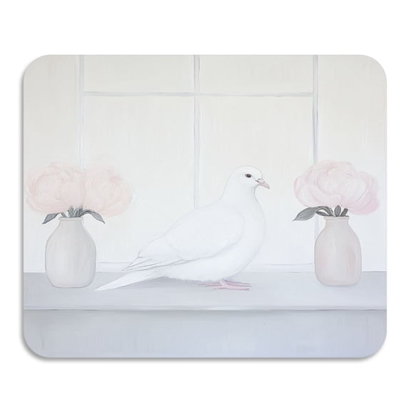 Pastel Painting Serene Dove Diatomaceous Earth Water Absorbent Mat, Anti-Slip Rubber Backing, 15.7" x 11.8"